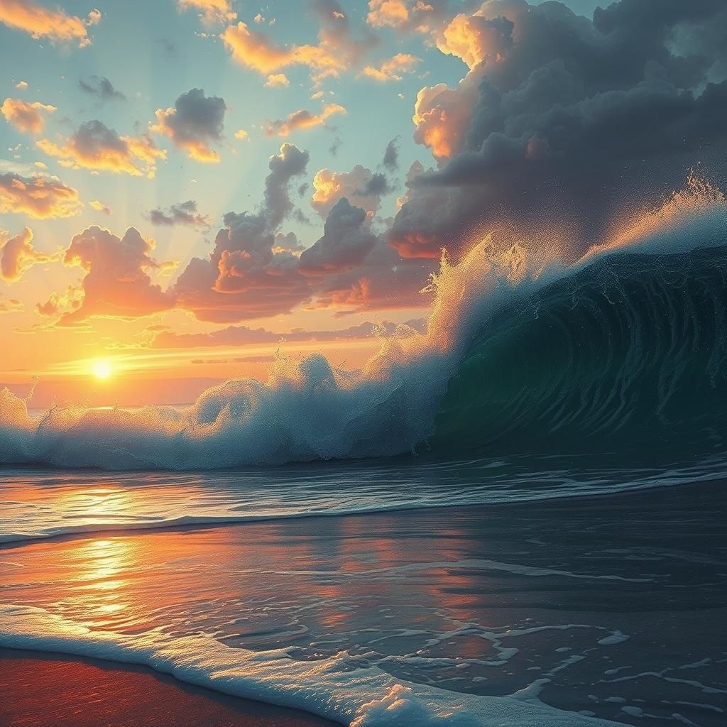 Sunset Over the Ocean: A Matte Painting