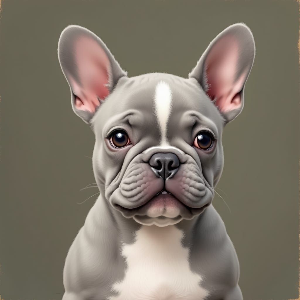 Delicate French Bulldog with Distinctive White Markings