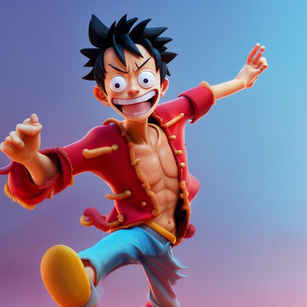 Luffy as Pixar-Style 3D Digital Art