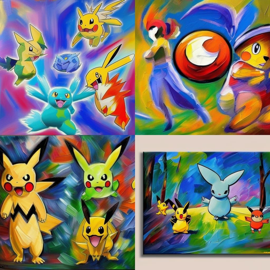 Pokémon in Neo-Impressionist Expressionist Style