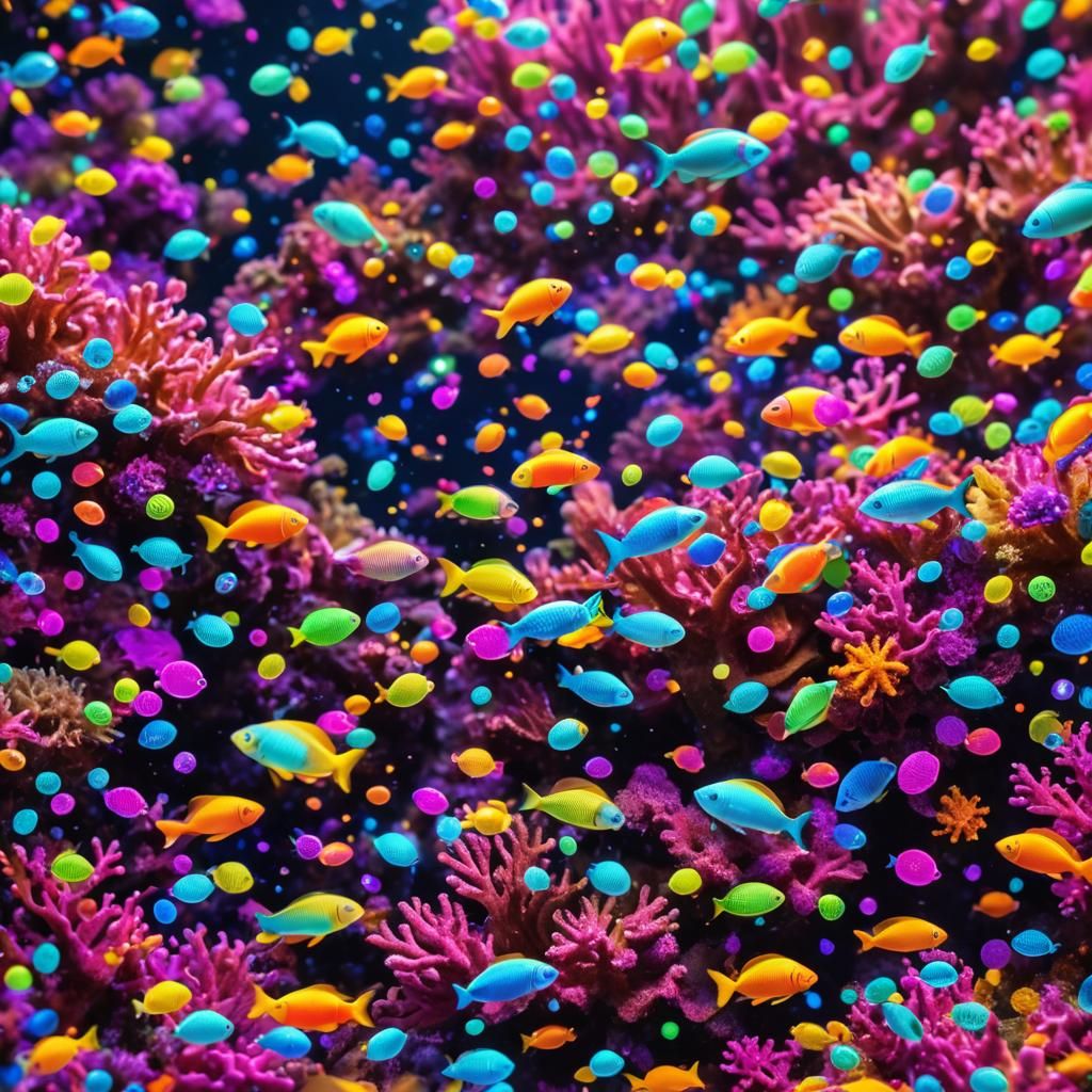 Cosmic Coral Reef in Space: Lisa Frank Style