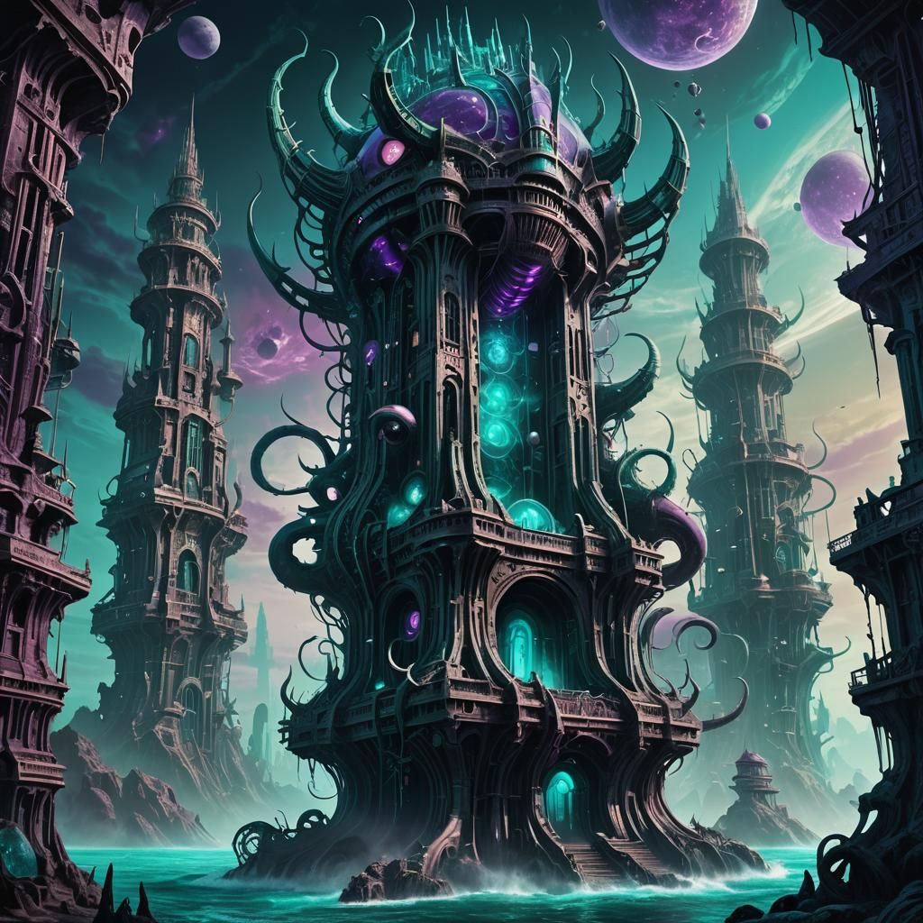 Lost City of R'lyeh: Surreal Fantasy Concept Art