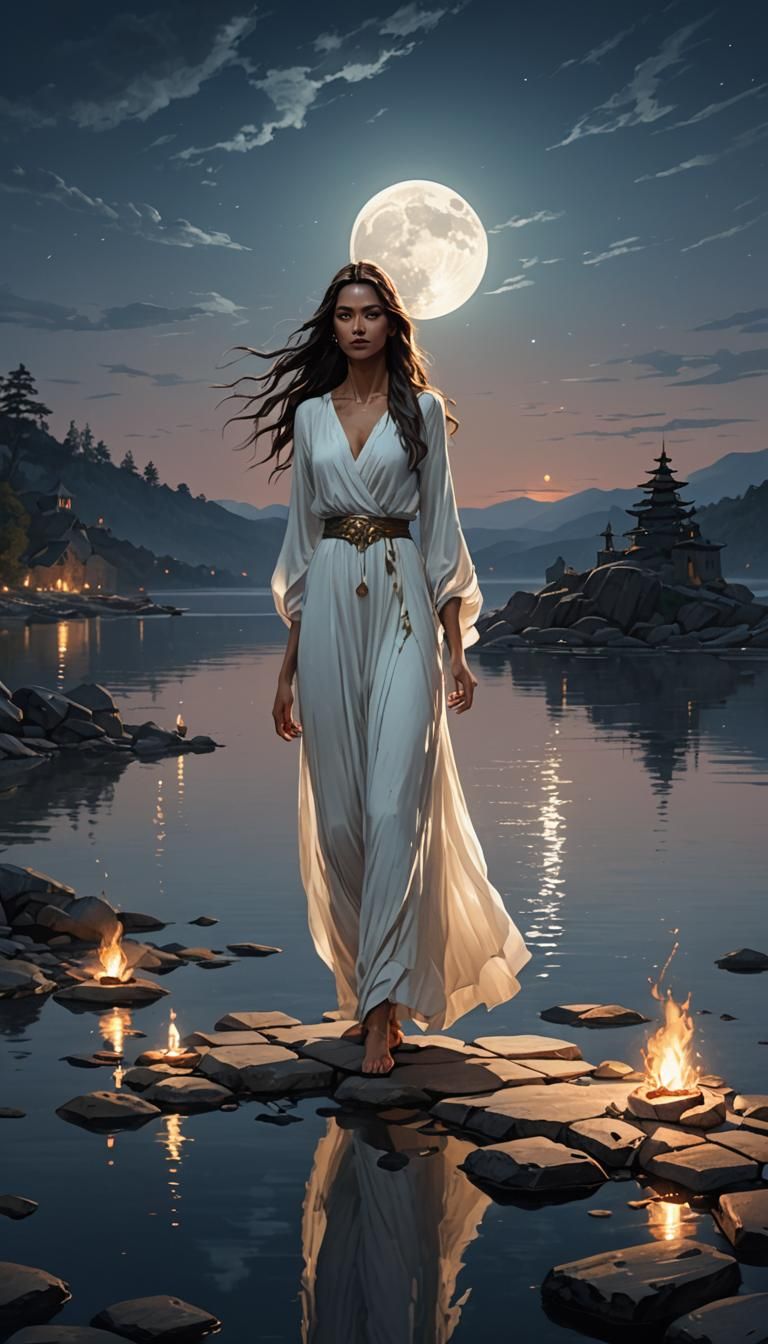 Mystical Moonlight Walk on Water