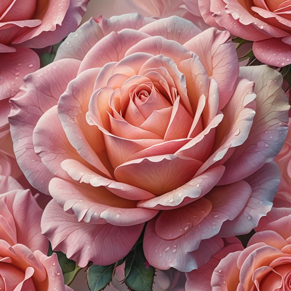 Delicate Pink Rose in Impressionist Style