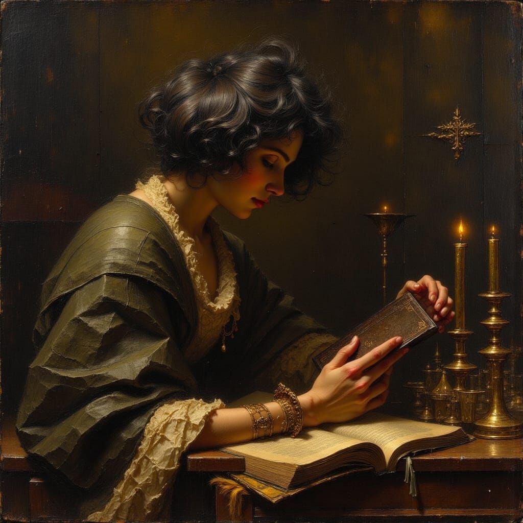 Ringing Bell in Dark Room, Rembrandt Lighting