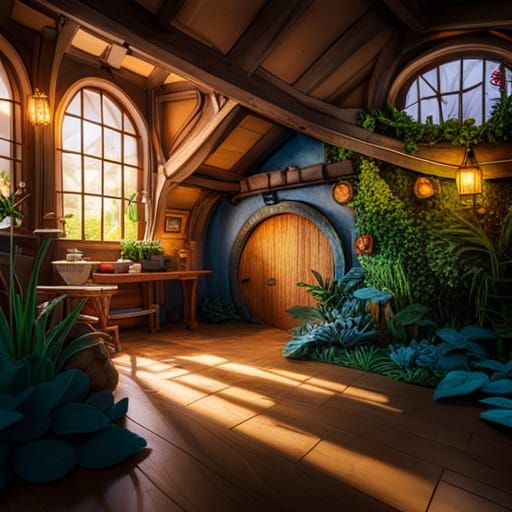 Detailed Paper Sculpture Hobbit House in Shire