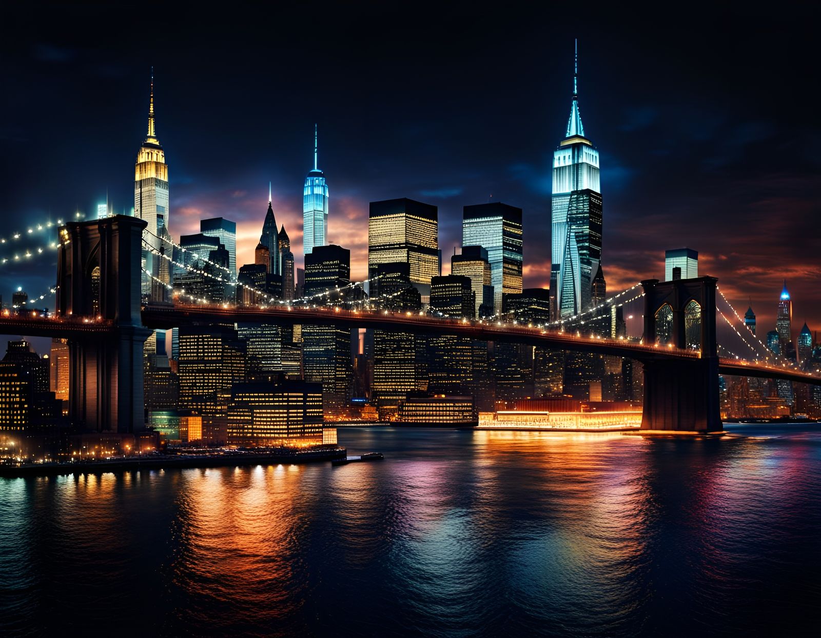 Epic Night View of New York City