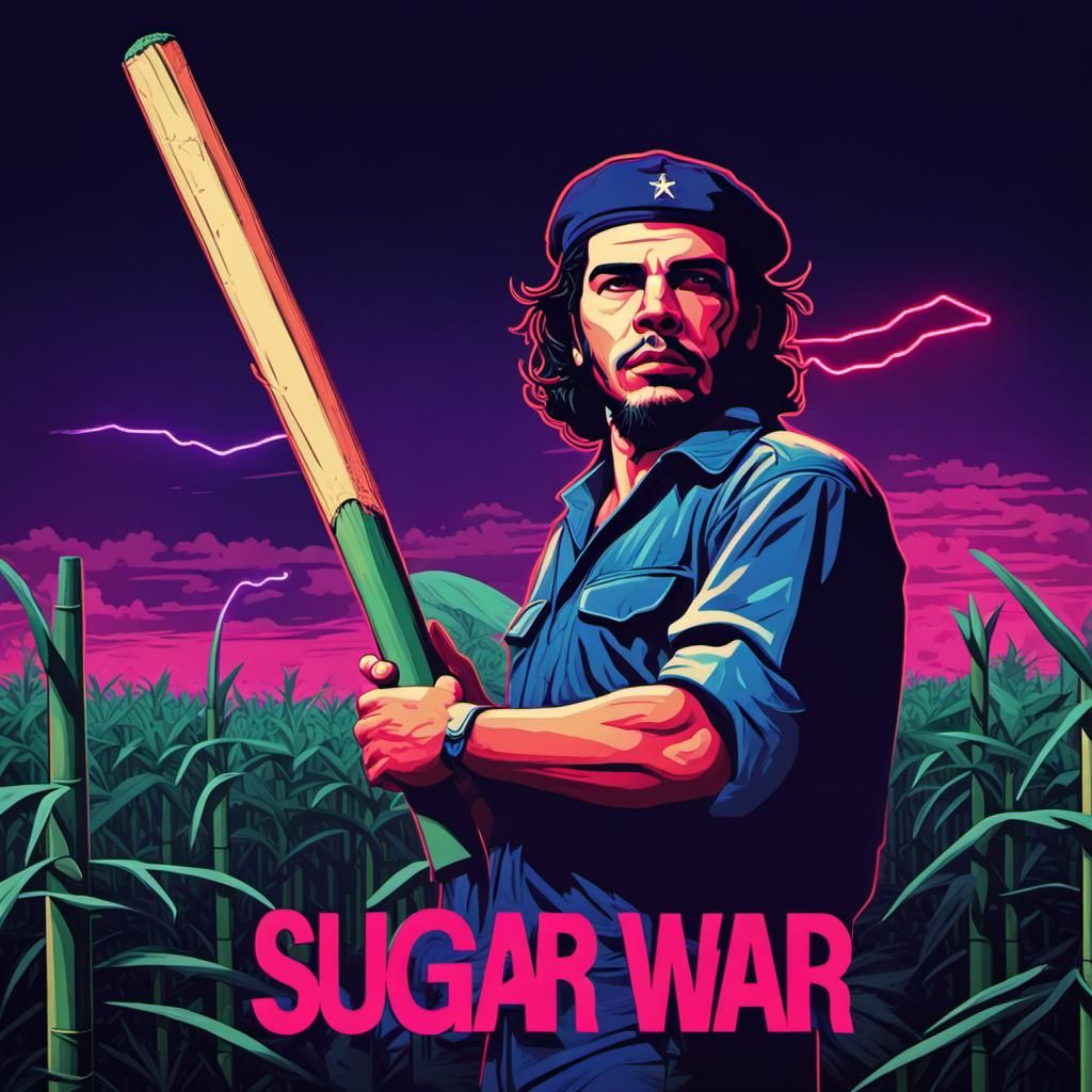 Che Guevara harvesting at night