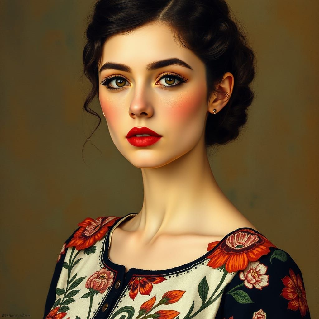 Brunnera Maiden Weeps in Floral Pattern