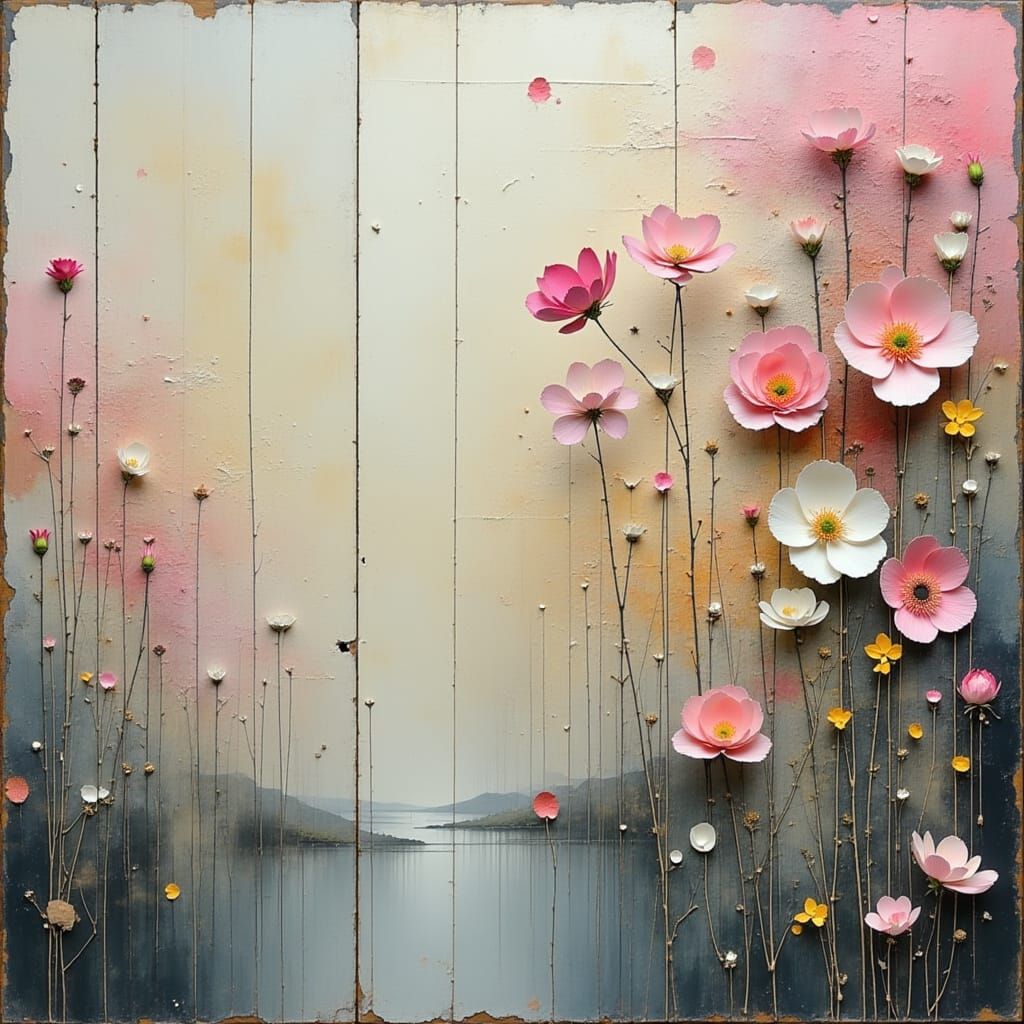 Blooming Vines in Vintage Abstract Style