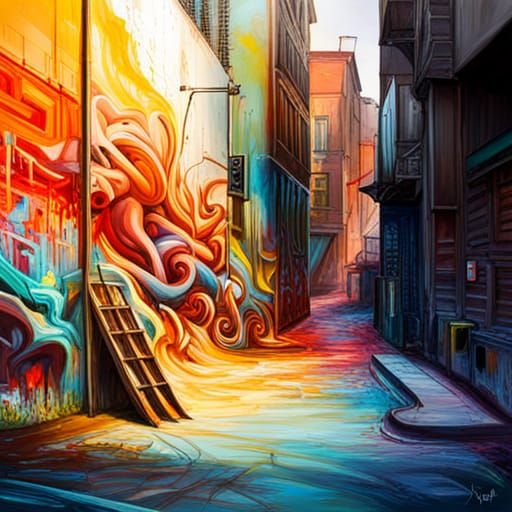 Colorful Graffiti Street Art in Splash Style
