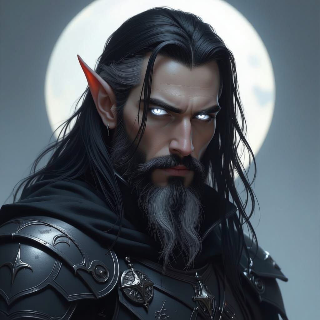 Noble Duskwight Elf with Silver Eyes
