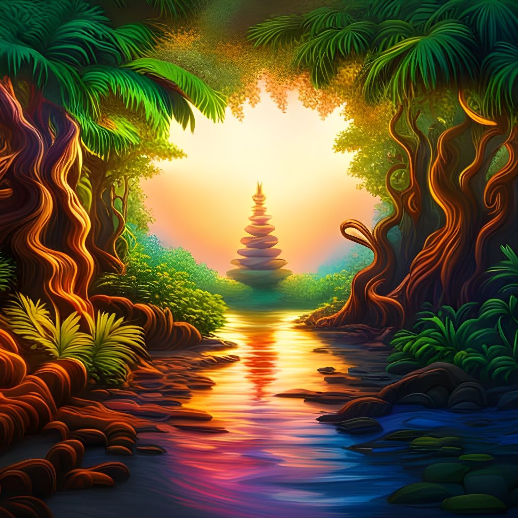 Glass Tree Vase in Jungle Paradise