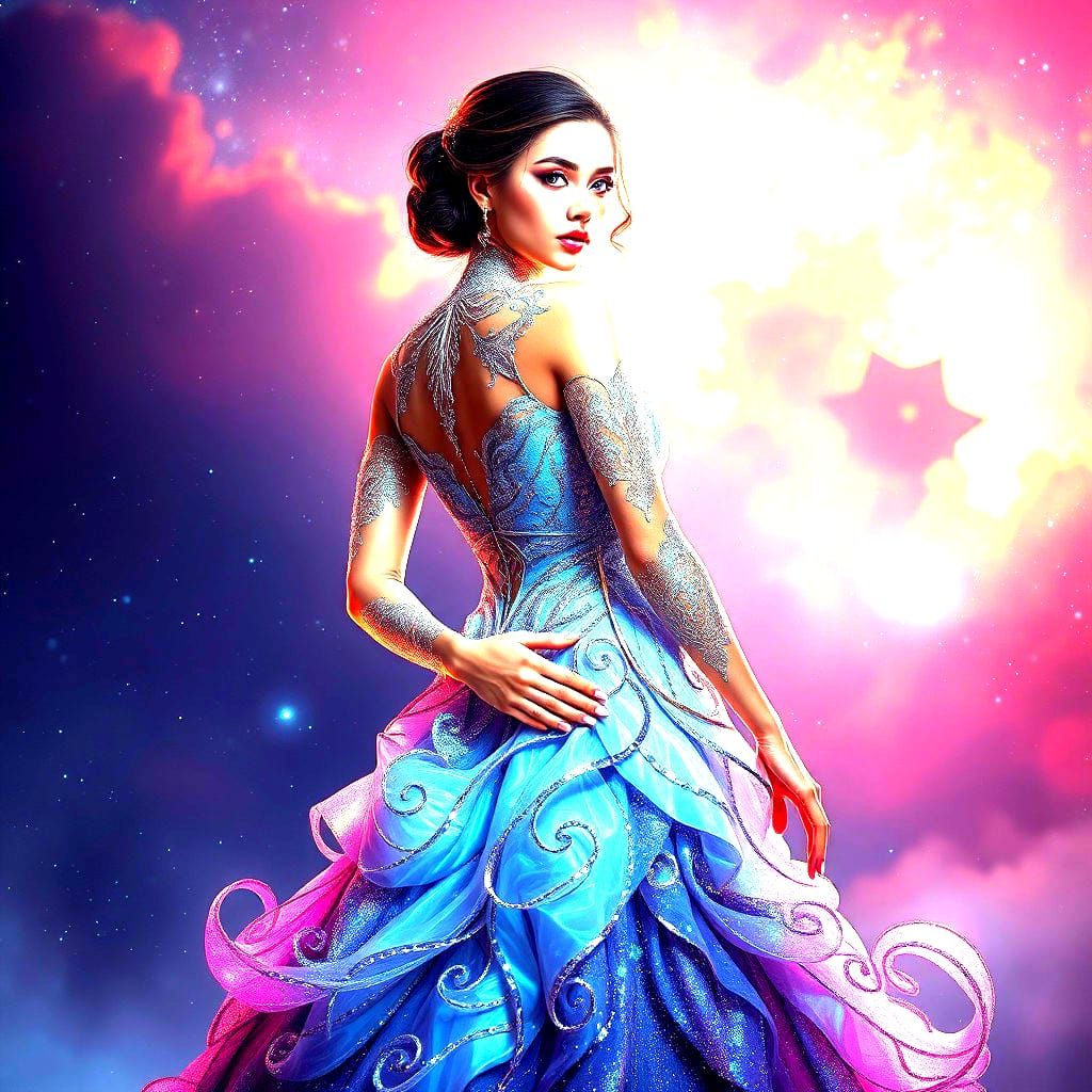 Futuristic Prom Dress Concept Art in 8k