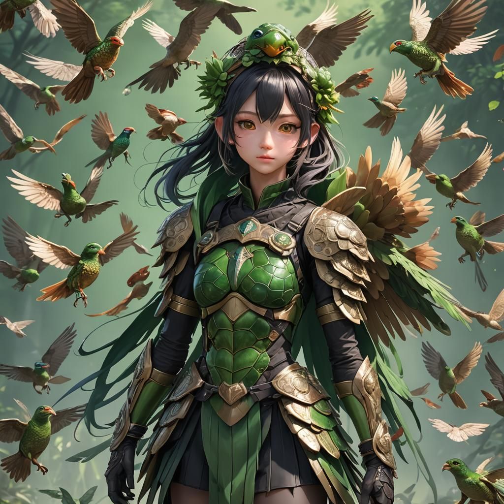 Hybrid Creature: Turtle, Frog, Monkey, Pheasant in 3D Anime ...