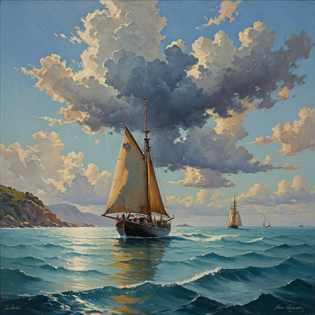 Modern Seascape Oil Painting