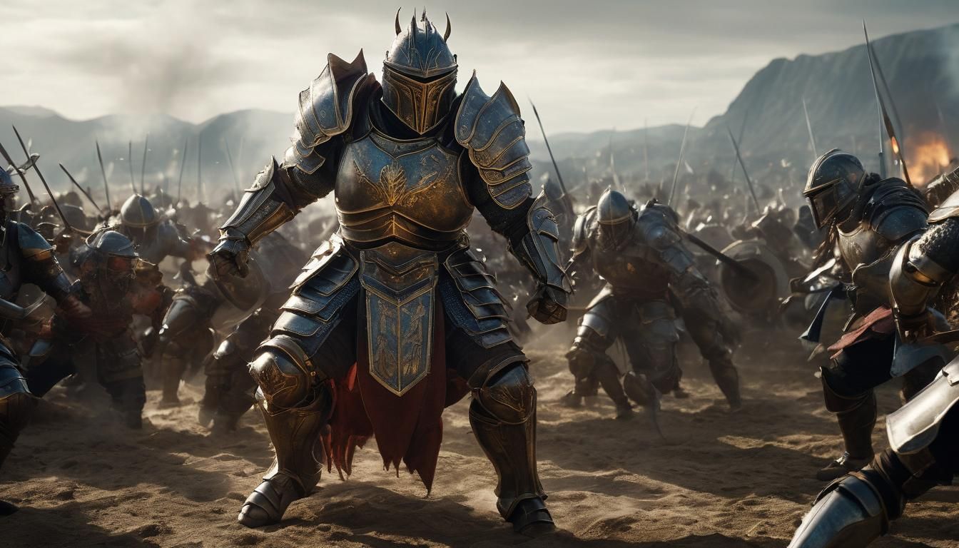 Epic Battle Scene: Armored Centaurs Lead Monster Army