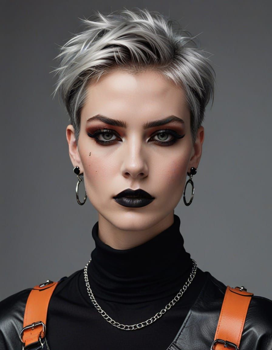 Edgy Punk Portrait with Bold Makeup