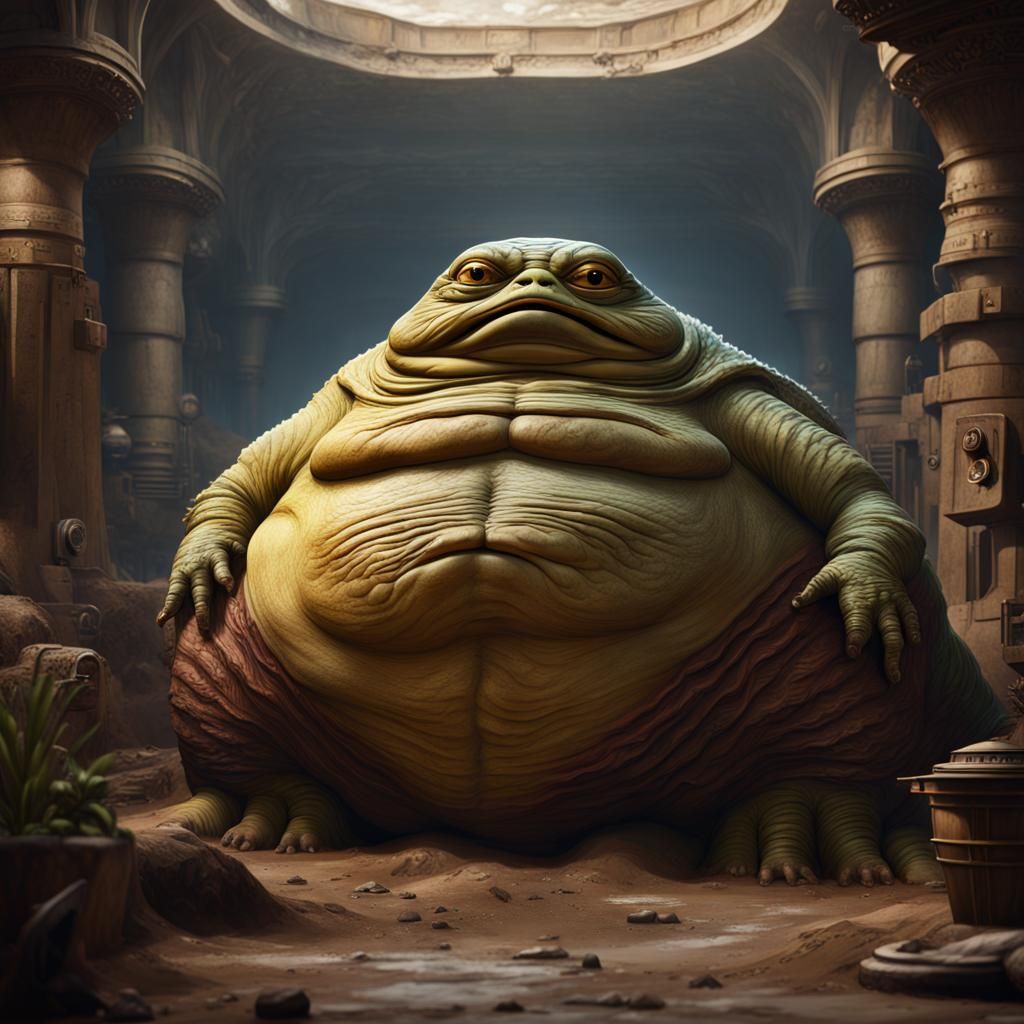 Detailed Matte Painting of Jabba the Hutt