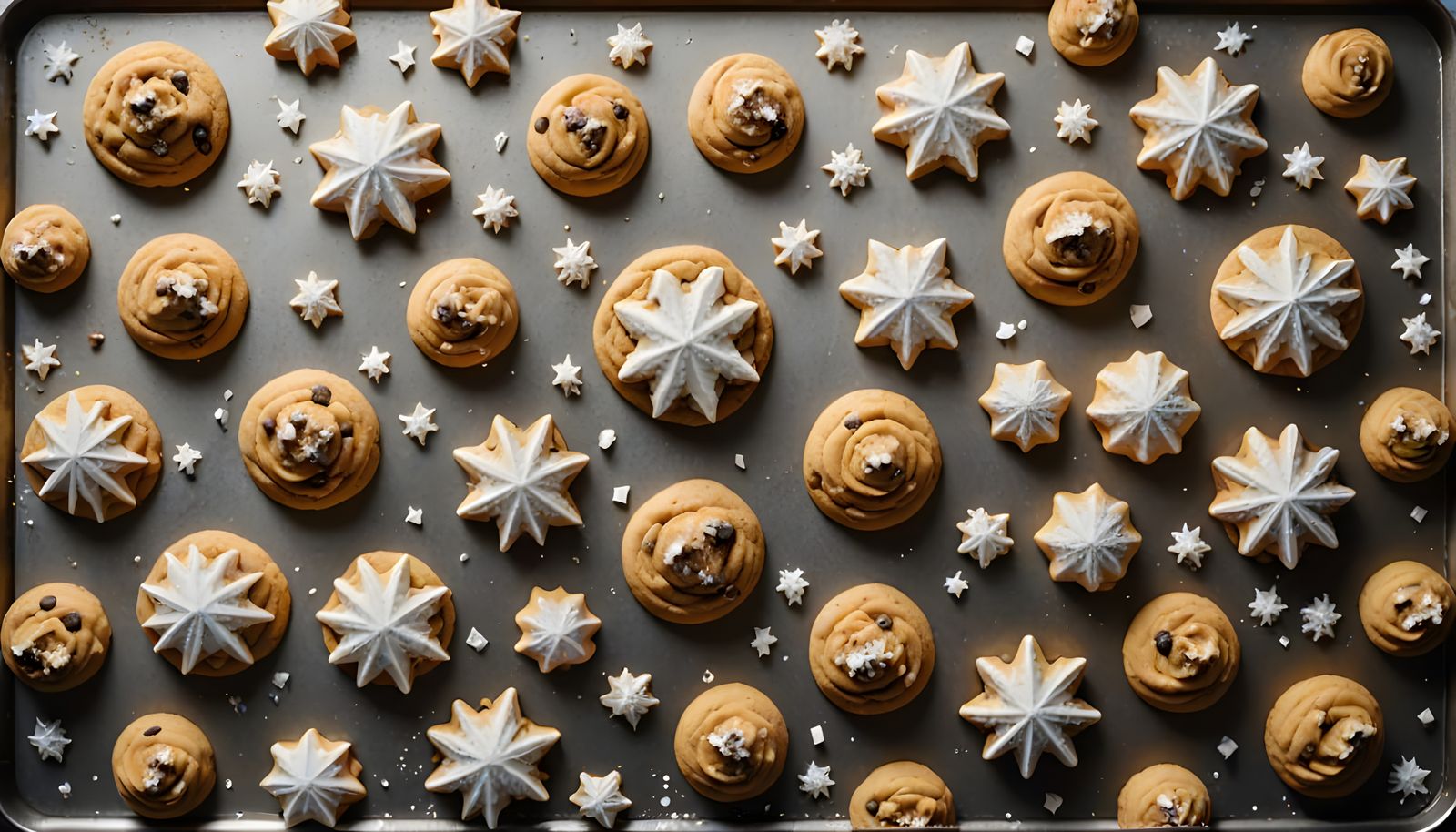 Cookie Dough Ingredients Flat Lay on Baking Sheet