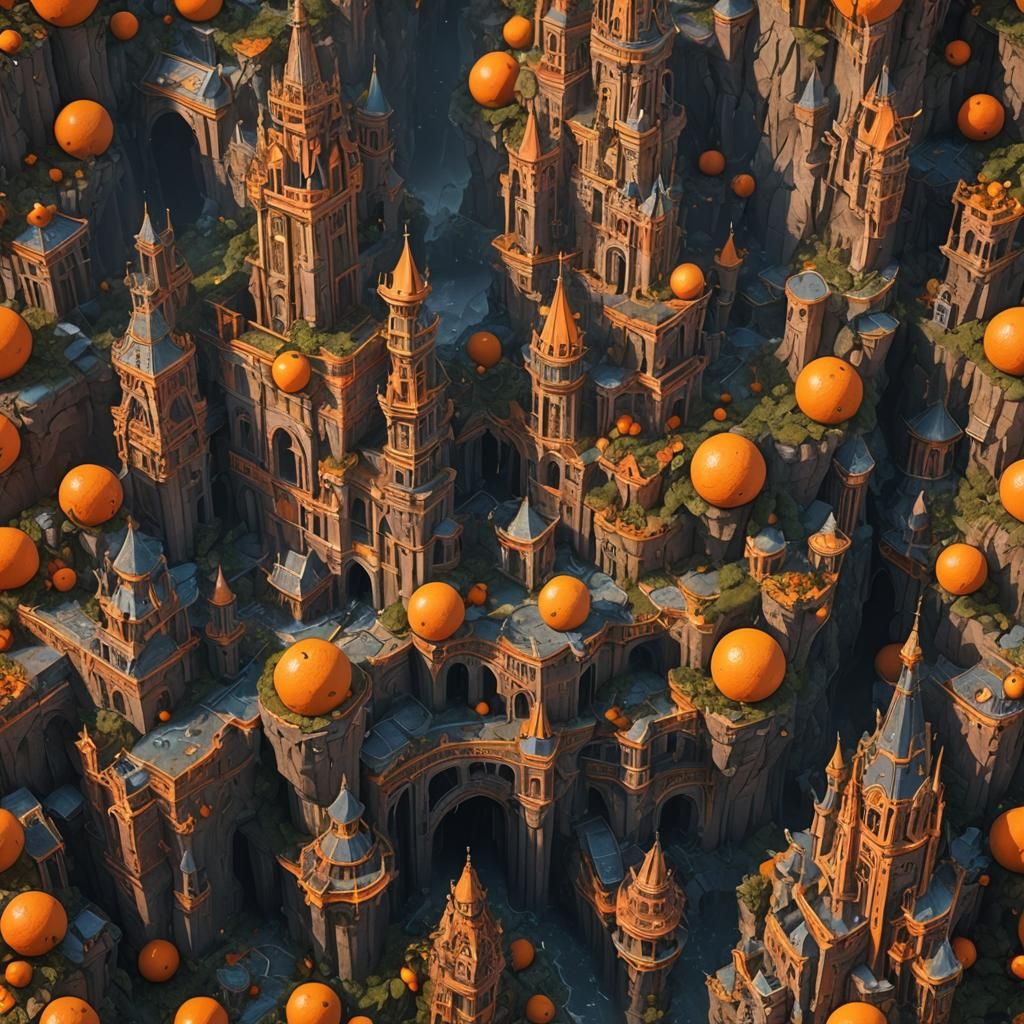 Fantastical Orange Matte Painting in 8K Resolution