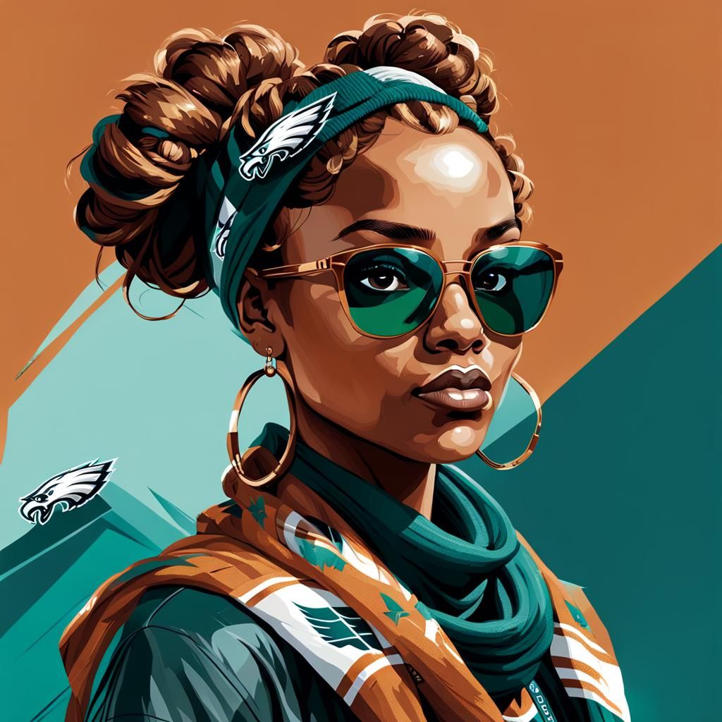 Eagles Fan Portrait in Fantasy Vector Art