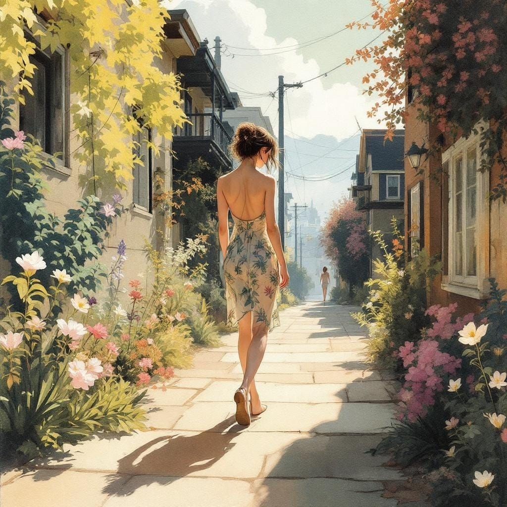 Ethereal Woman in Art Nouveau Style