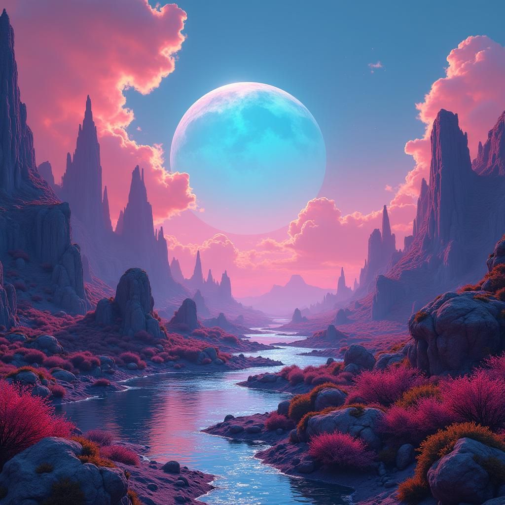 Vibrant World of Memes in Fantasy Landscape