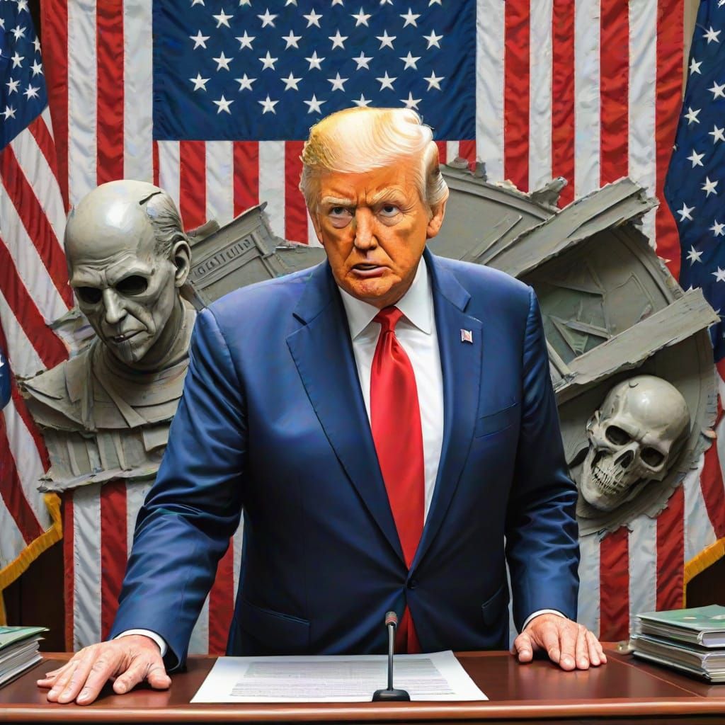 Critical US Politician in a Dark Digital Art Style