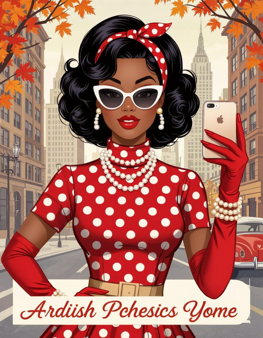 Glamorous Woman in Retro NYC Pop Art Illustration