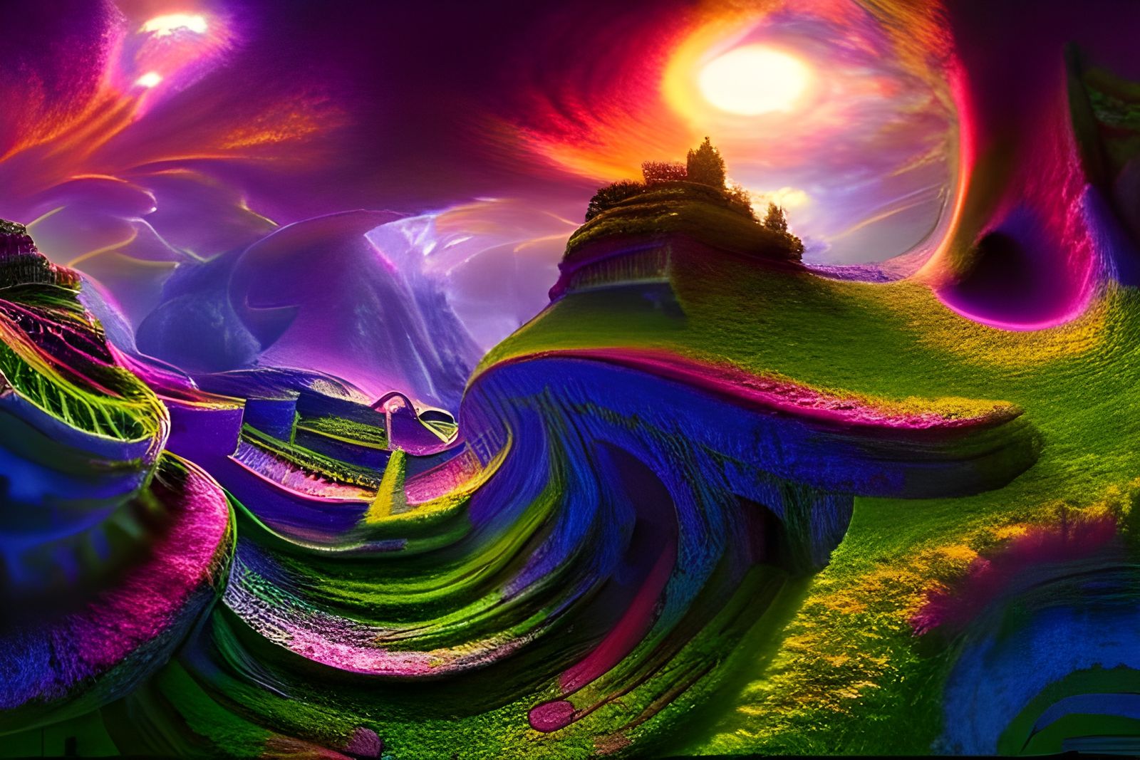 Psychedelic Shire with Fractal Geometry in 8K