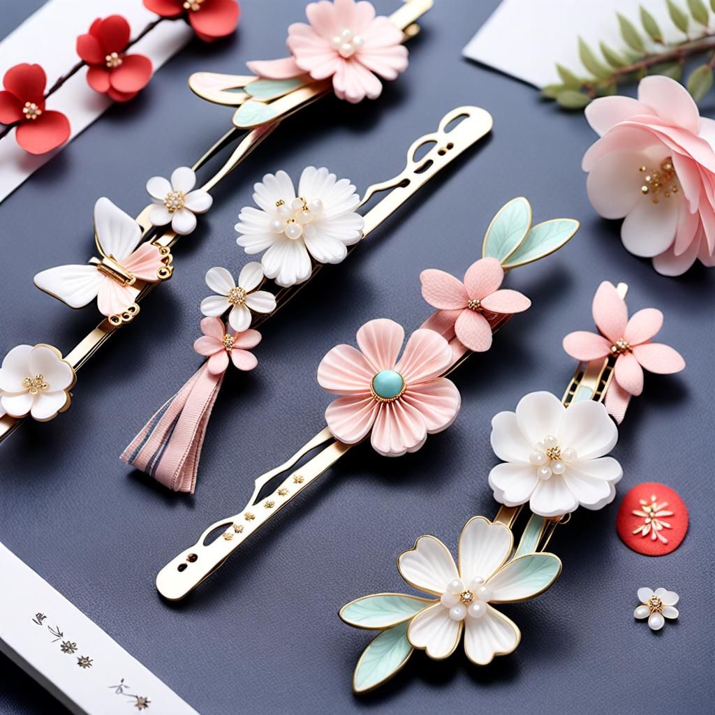 Collection of cute feminine hair accessories