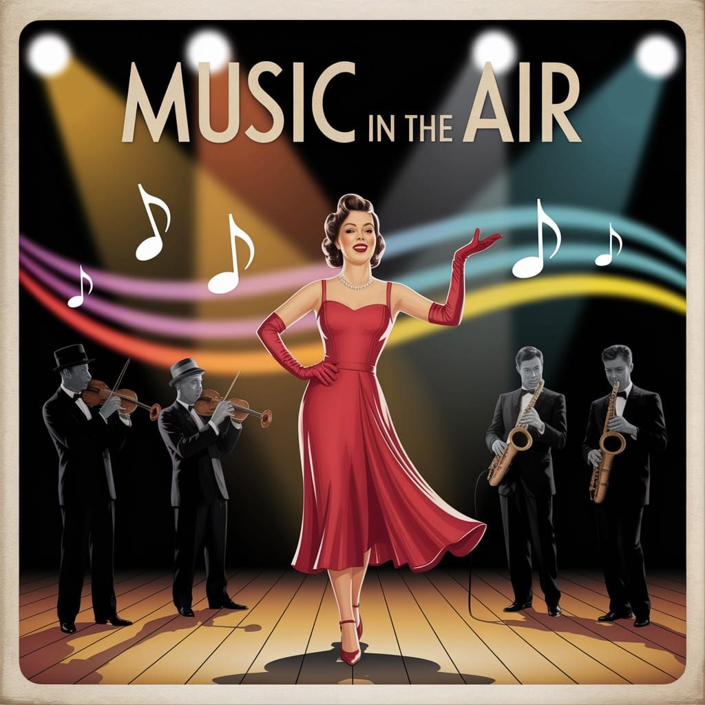 Glamorous Singer Performing with Jazz Band, 1940s Style