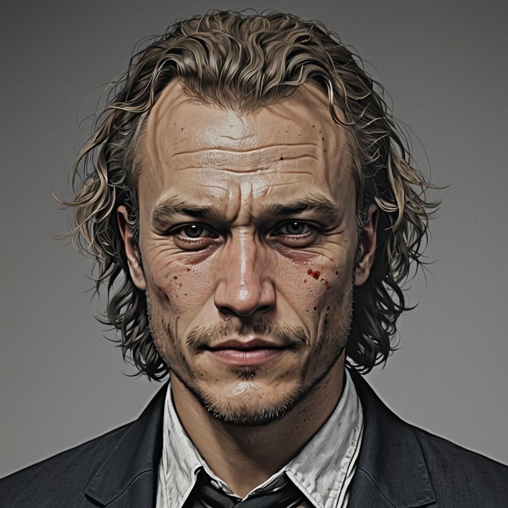 Heath Ledger Portrait with 3D Shading