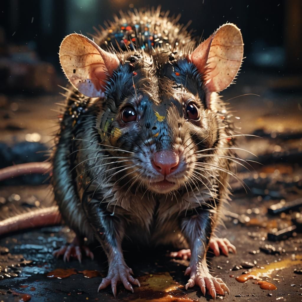 Sad Rat Portrait in Hyperrealistic Digital Art