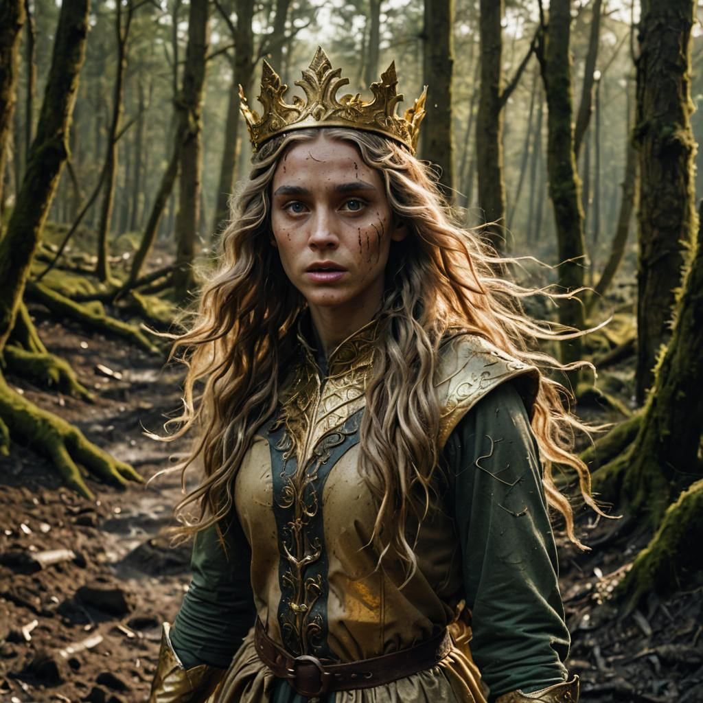 Elf Princess in Forest, Cinematic Film Still