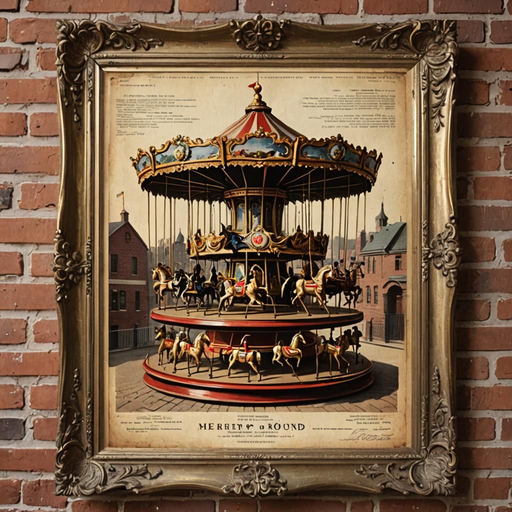 Fantasy Merry Go Round Patent Print