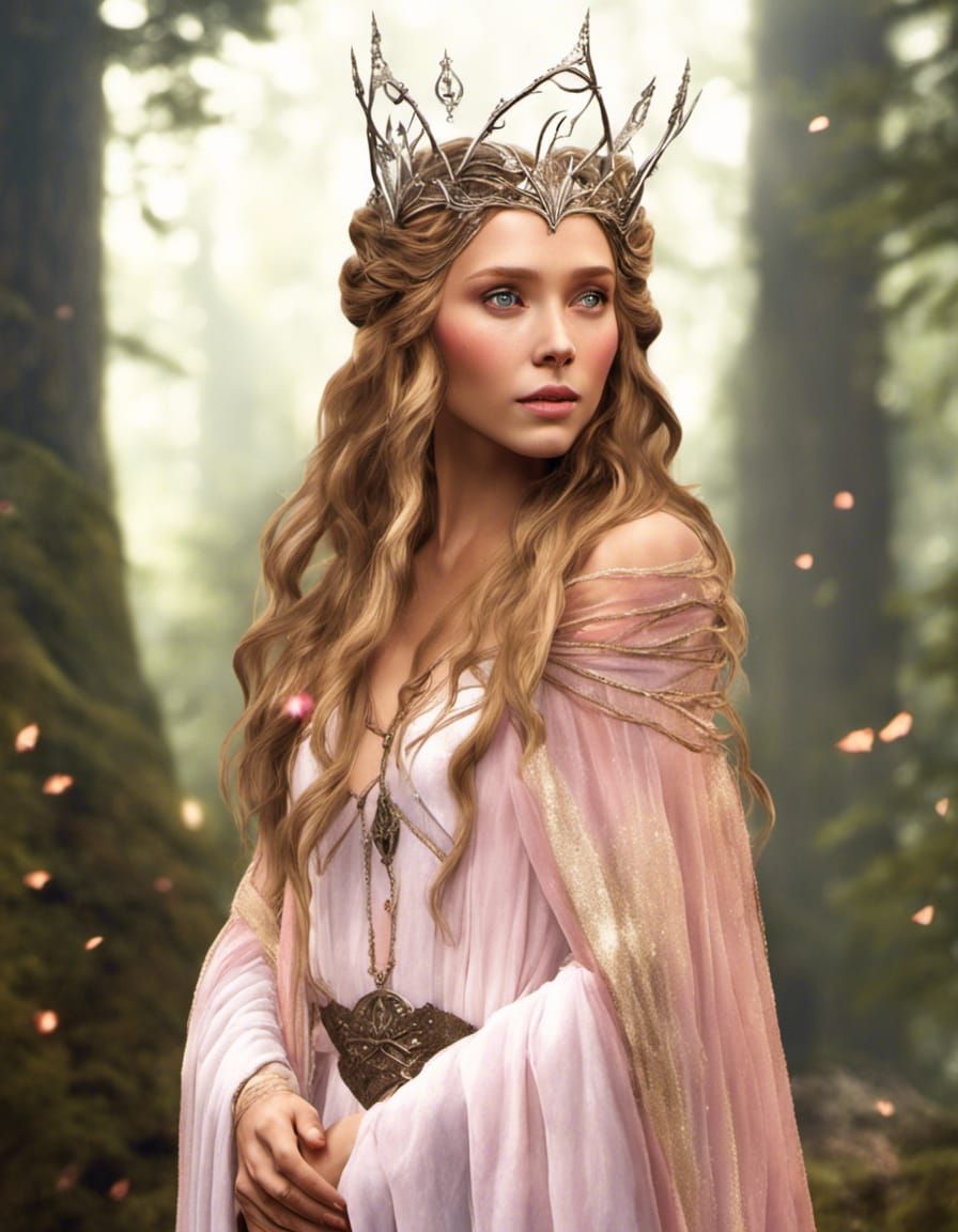 Enchanting Fairy Queen Portrait in Forest Realm