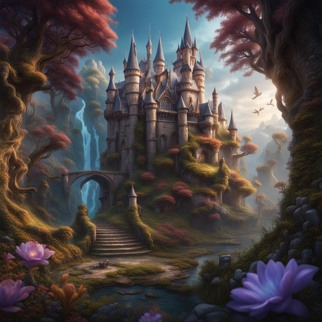 Enchanted Magical Dictionary Matte Painting in Deep Color