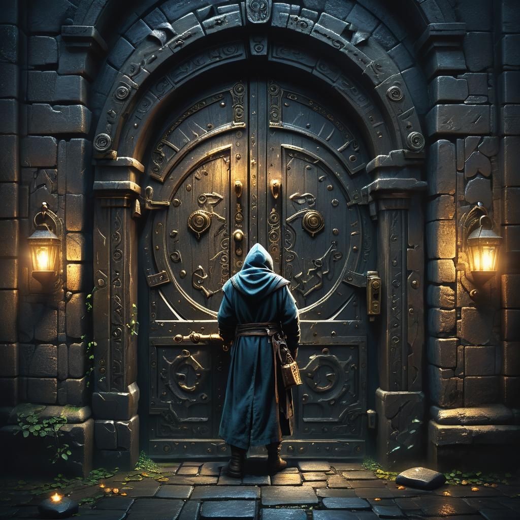 Mage-Thief Unlocks Magic Door in Catacomb