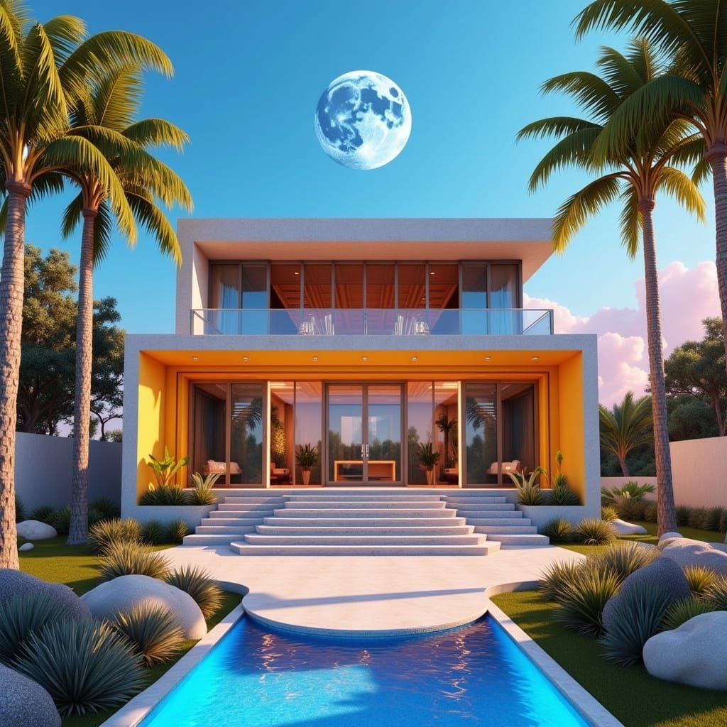 Modern House on a Faraway Planet