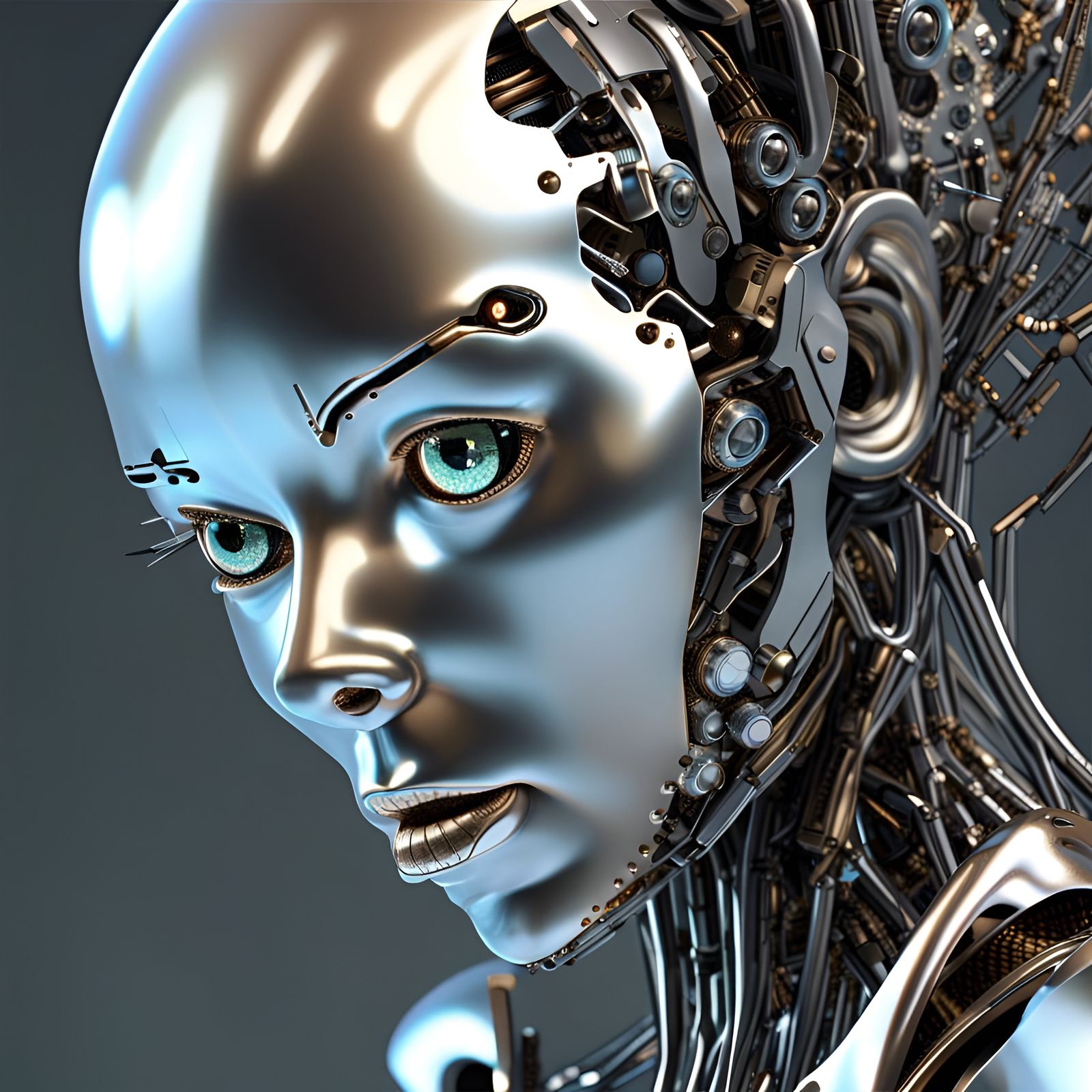 Hyperrealistic Nanobot Regeneration of a Female Robot