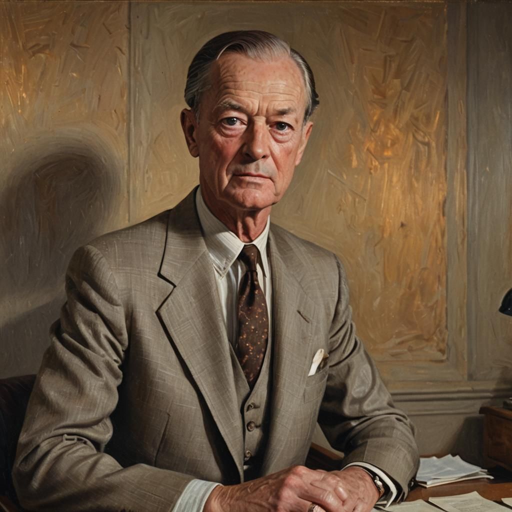 Kenneth Clark Portrait in Impressionism Style