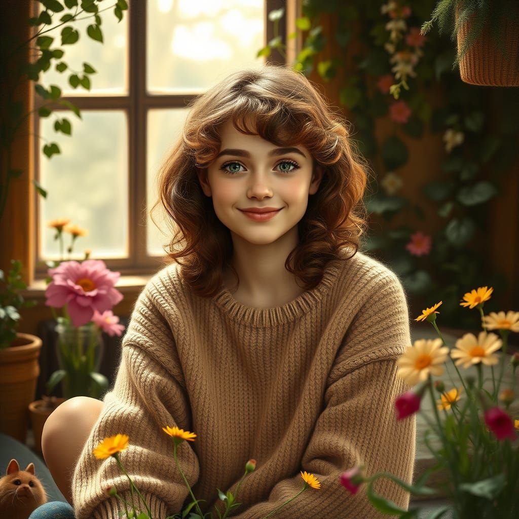 Warm Whimsy: Young Woman in Earthy Setting