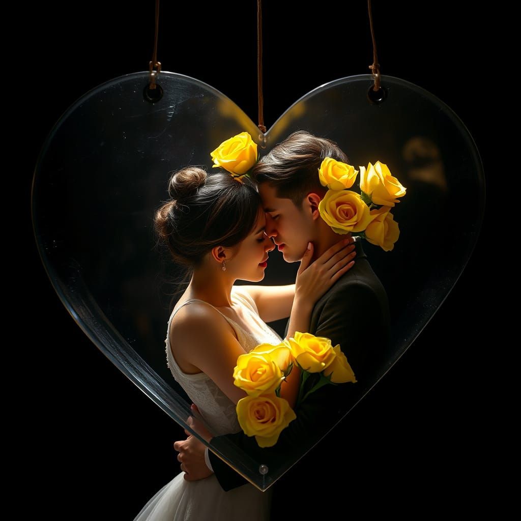 Romantic Hyper-Realistic Couple in a Modern Frame
