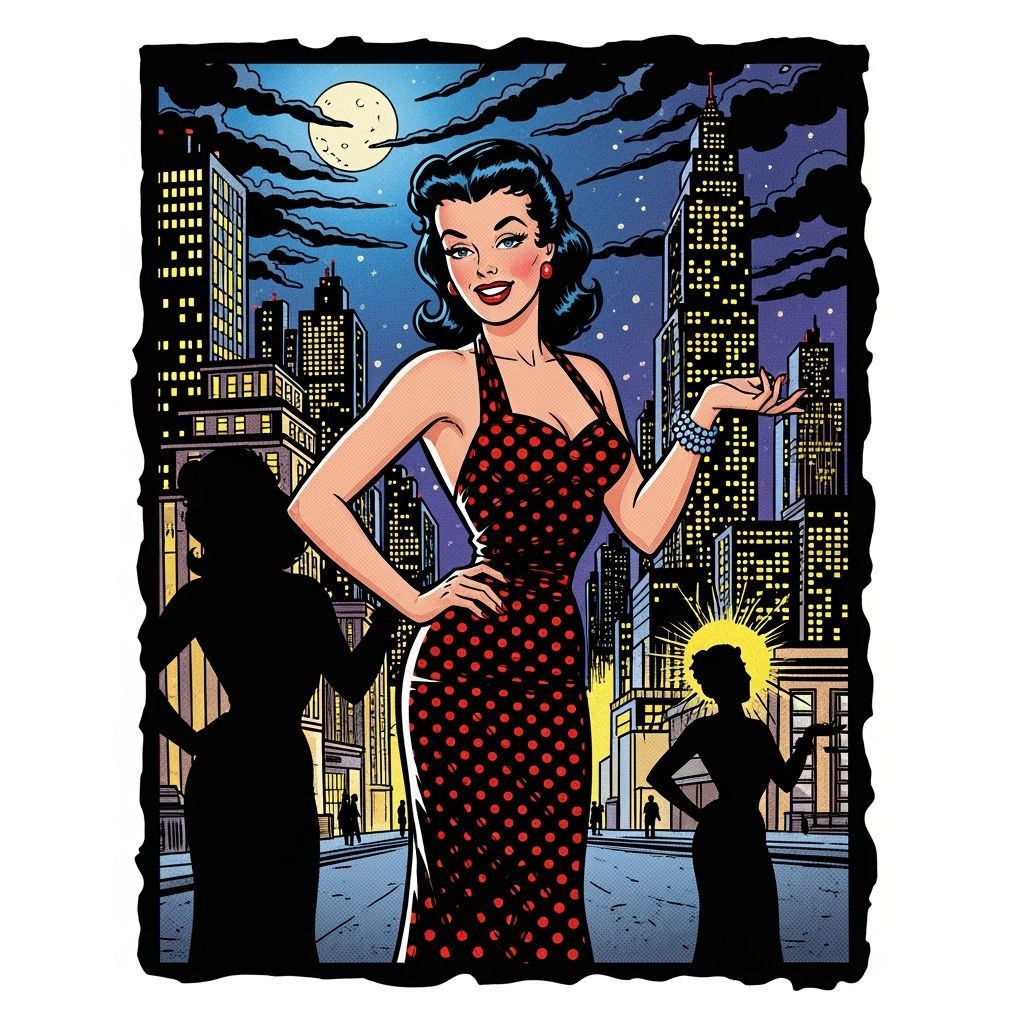 Hollywood Starlet in Vintage Comic Panel