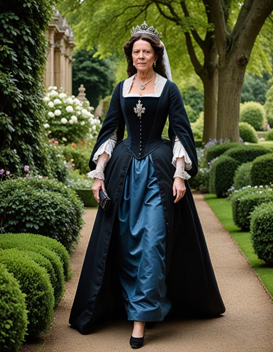 Queen Catherine in Palace Garden Portrait