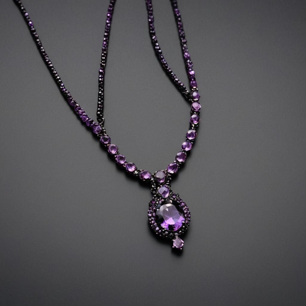 Amethyst Necklace Macro Shot in Luxury Style