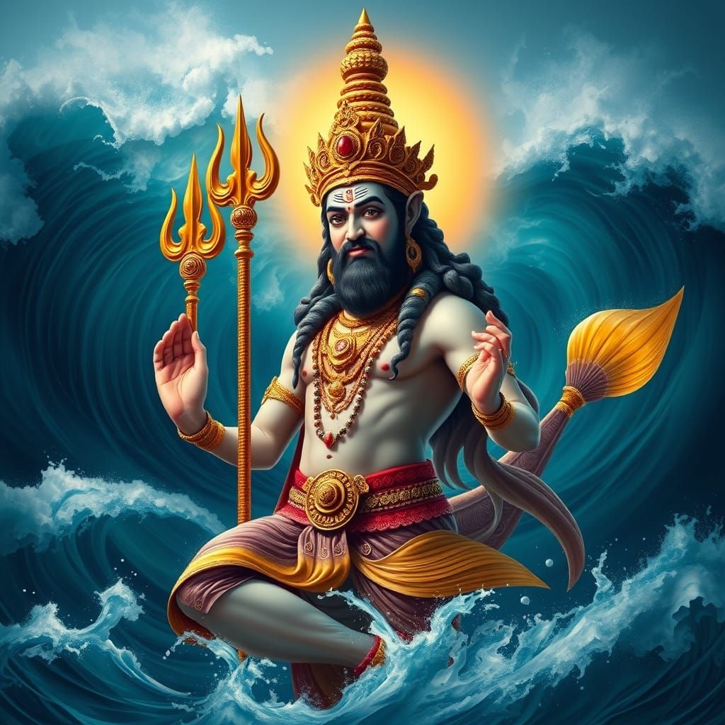 Divine Heroism: Vishnu's Majestic Matsya Avatar