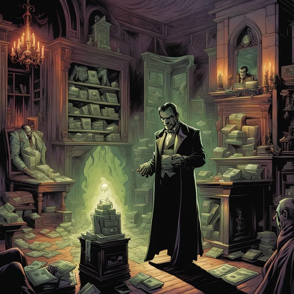 Frankenstein Borrows Money from Dracula: Comic Art
